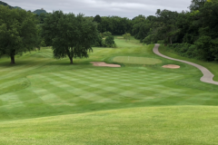 View of the green from the top fairway on #12