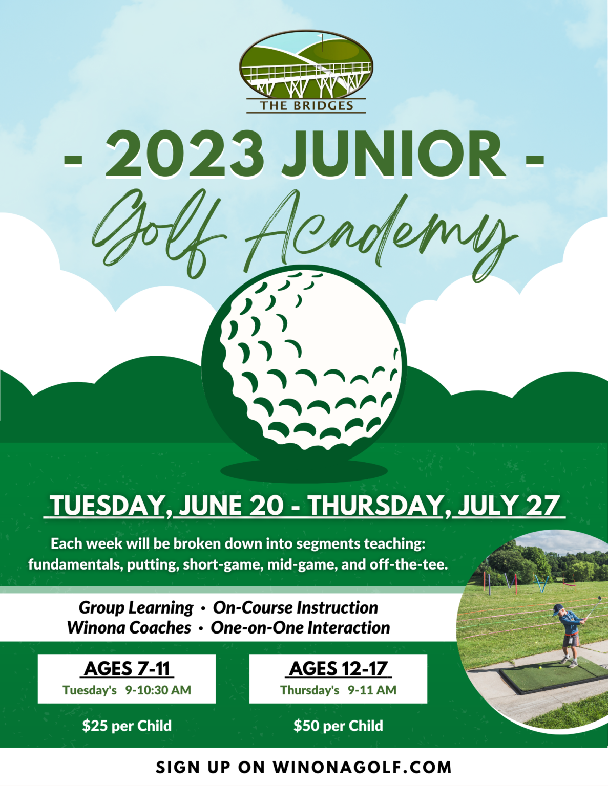 Junior Golf Academy 2023 The Bridges Golf Course